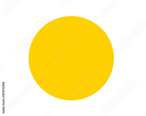 Círculo amarillo sólido vibrante aislado sobre fondo blanco, recurso gráfico simple y limpio.