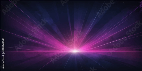 Abstract blue background featuring bright sun rays and a glowing star burst with laser light effects for a dynamic motion energy design