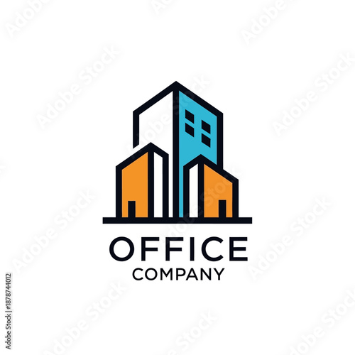 Vector design of office building logo, symbol, sign, editable EPS 10
