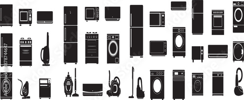 Household Appliance Silhouettes – Kitchen & Cleaning Pack