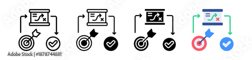 Pdca Icon, Multi Style Vector Illustration