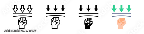 Resistance Icon, Multi Style Vector Illustration
