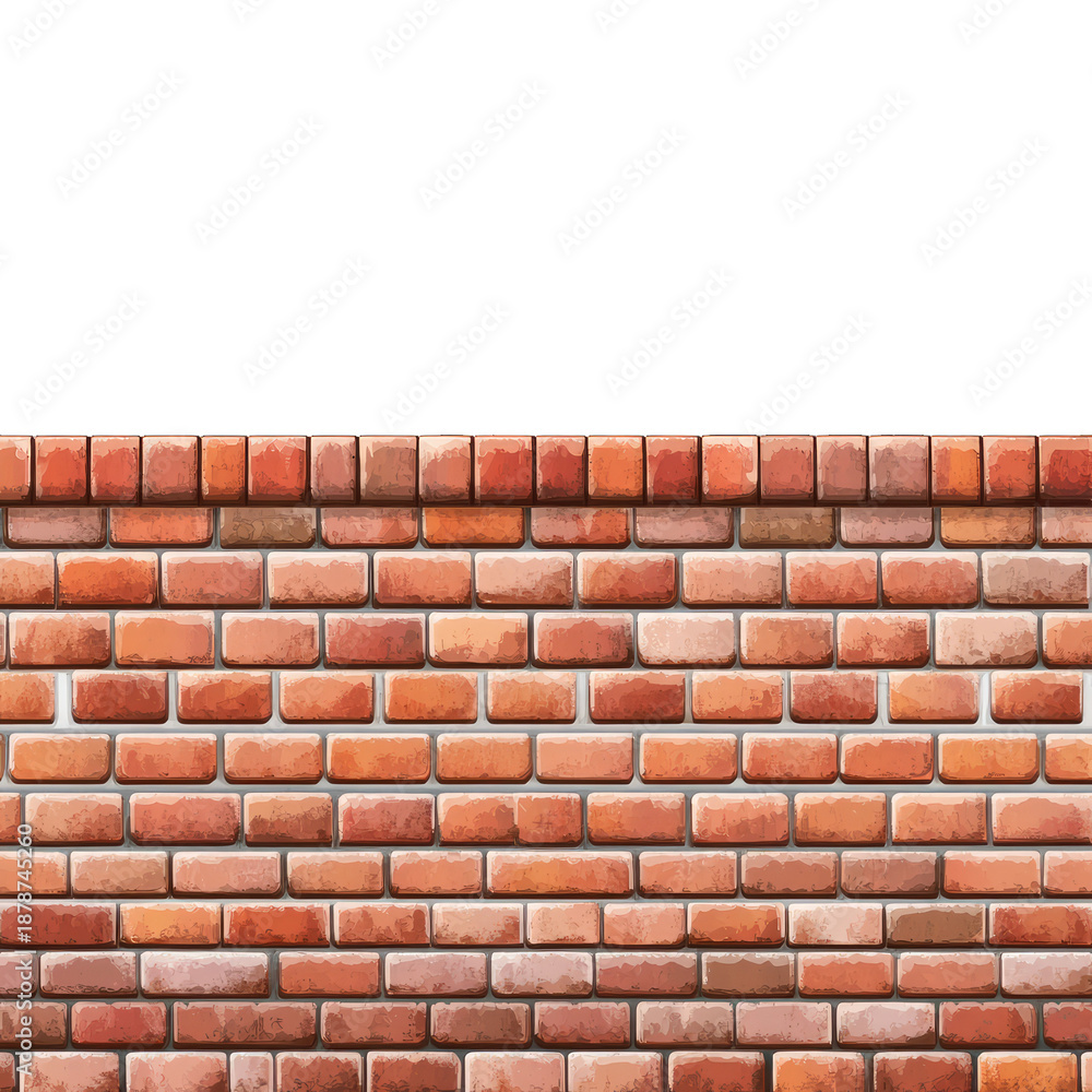 Obraz premium Red brick wall with textured surface and transparency background