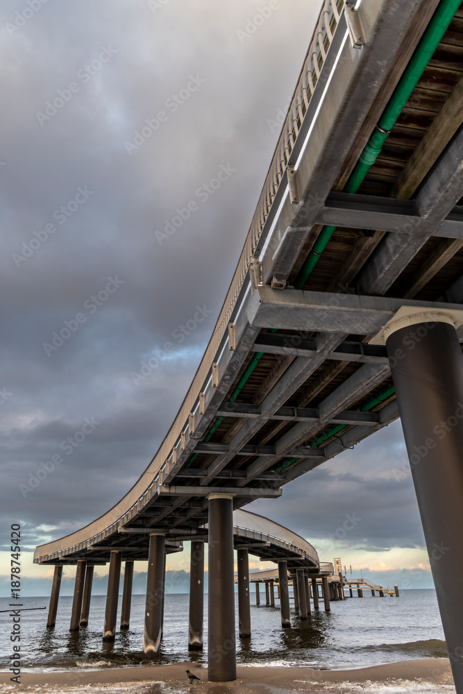 Fototapeta premium Sunset at the pier in Koserow, Usedom Island, Germany