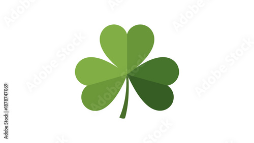 A simple, stylized illustration of a green shamrock on a white background.