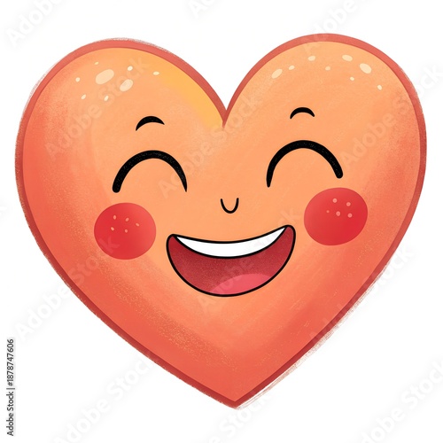 Smiling heart character illustration for Valentine's Day celebrations and greetings