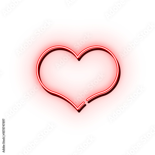 シンプルネオンハートマーク レッド