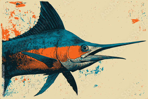 Detailed marlin Illustration
