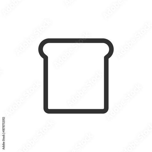 Bread slice, linear icon. Bakery product and food ingredient. Line with editable stroke.