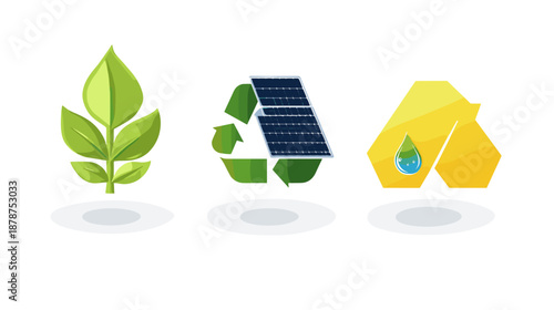 Eco Friendly Symbols Representing Sustainability.