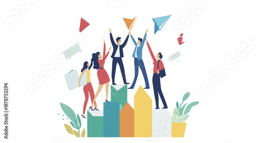 Group of People Celebrating Success Together.