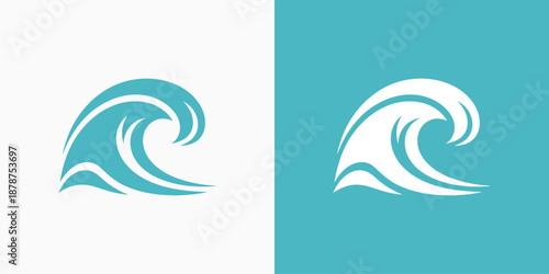 Artistic wave vector logo design with modern, simple, clean and abstract style.