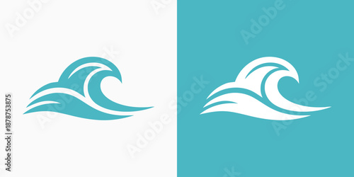 Artistic wave vector logo design with modern, simple, clean and abstract style.