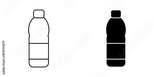 bottle set icon on white background