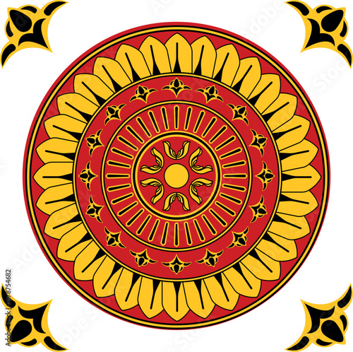 Sri lankan Traditional Kandy Type Mandala art culture classic look