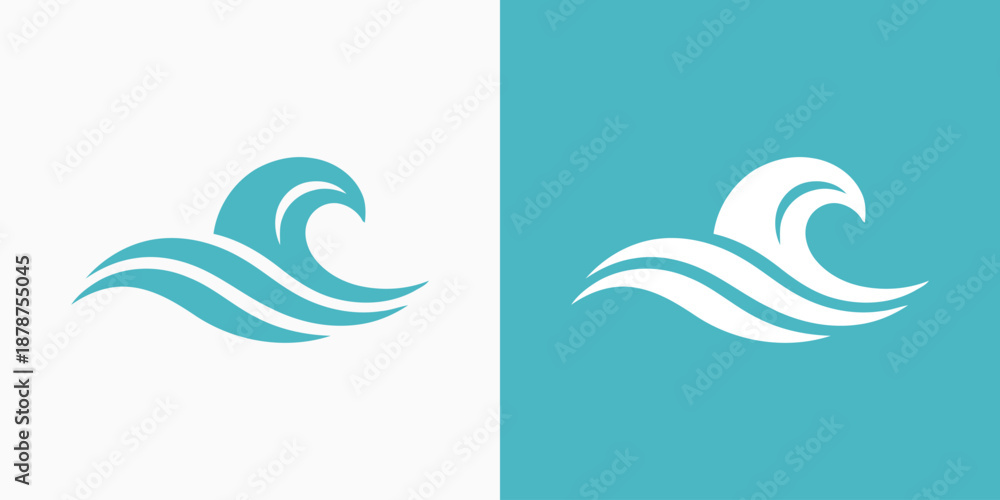 Naklejka premium Artistic wave vector logo design with modern, simple, clean and abstract style.