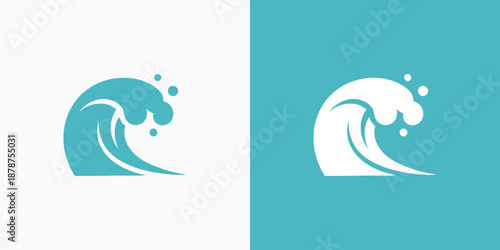 Artistic wave vector logo design with modern, simple, clean and abstract style.
