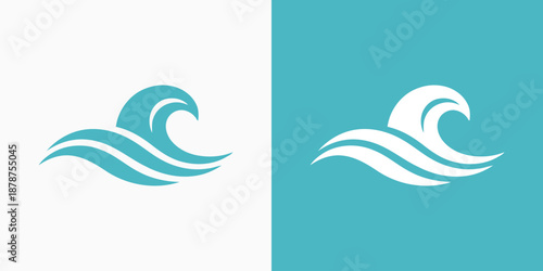 Artistic wave vector logo design with modern, simple, clean and abstract style.