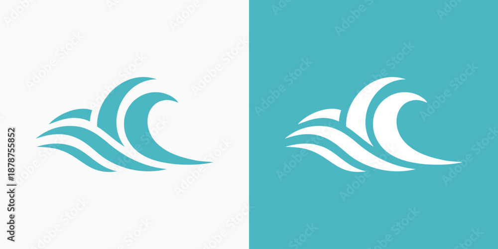 Naklejka premium Artistic wave vector logo design with modern, simple, clean and abstract style.