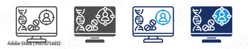 personalized medicine icon set multiple concept