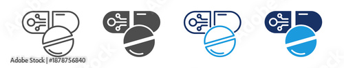 ai pharmacy icon set multiple concept