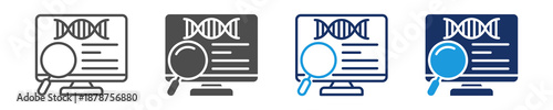 genomic data icon set multiple concept