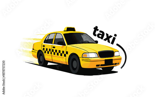 Yellow taxi cab service vector icon illustration.Print