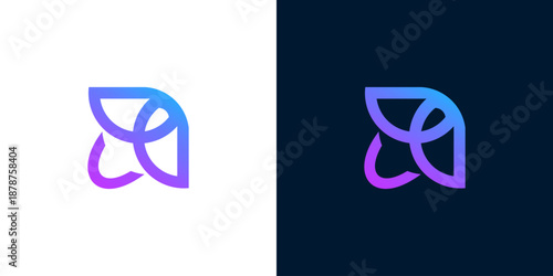 Abstract flowing gradient logo symbol featuring a sleek and modern design, ideal for innovative tech companies, creative agencies, or professional branding identities