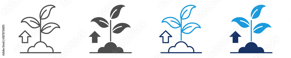 Naklejka premium growth icon set multiple concept