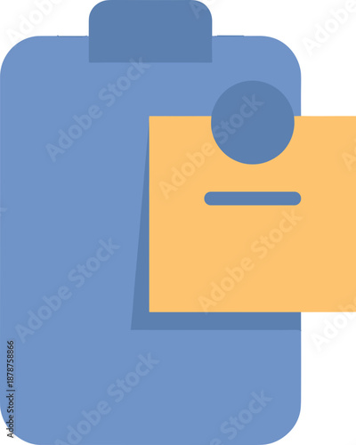 Clipboard with Sticky Note Vector Icon for Task Reminders and Planning