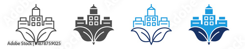 green city  icon set multiple concept