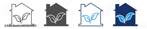 eco house  icon set multiple concept