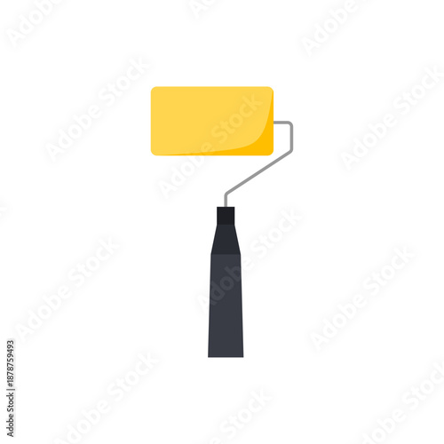 Paint Roller Brush Tool Vector Illustration. Painting Equipment, Home Improvement and Decoration. Ready for home improvement or renovation projects. Vector icon illustration on white background.