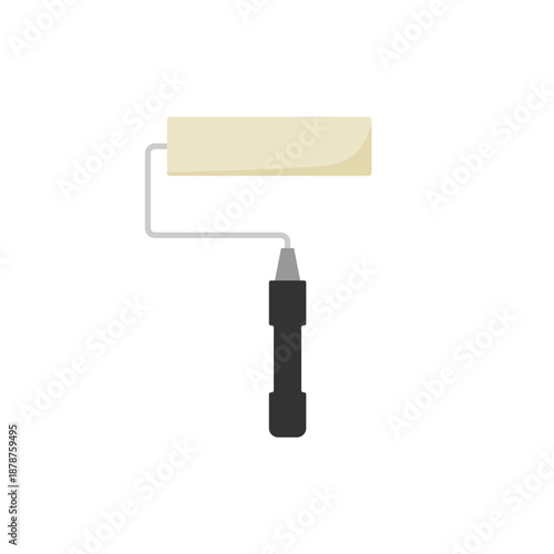 Paint Roller Brush Tool Vector Illustration. Painting Equipment, Home Improvement and Decoration. Ready for home improvement or renovation projects. Vector icon illustration on white background.