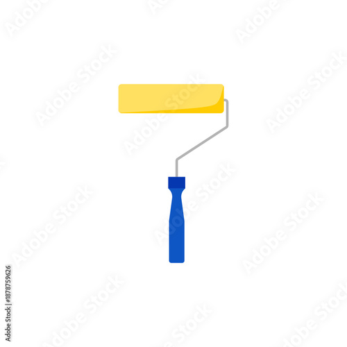 Paint Roller Brush Tool Vector Illustration. Painting Equipment, Home Improvement and Decoration. Ready for home improvement or renovation projects. Vector icon illustration on white background.