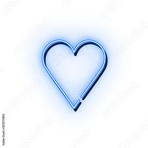 シンプルネオンハートマーク ブルー