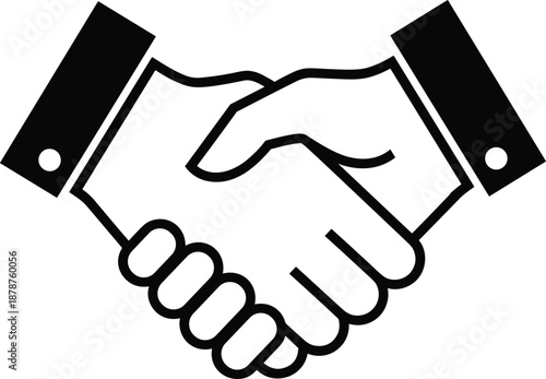 Handshake agreement icon representing business partnership trust cooperation and professional collaboration concept