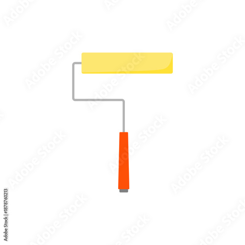 Paint Roller Brush Tool Vector Illustration. Painting Equipment, Home Improvement and Decoration. Ready for home improvement or renovation projects. Vector icon illustration on white background.
