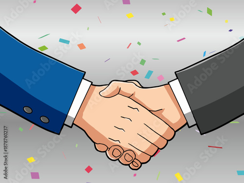 人物, 握手, 人, 男, 男性, 手, ビジネス, シェイク, 取引, 紙吹雪, 