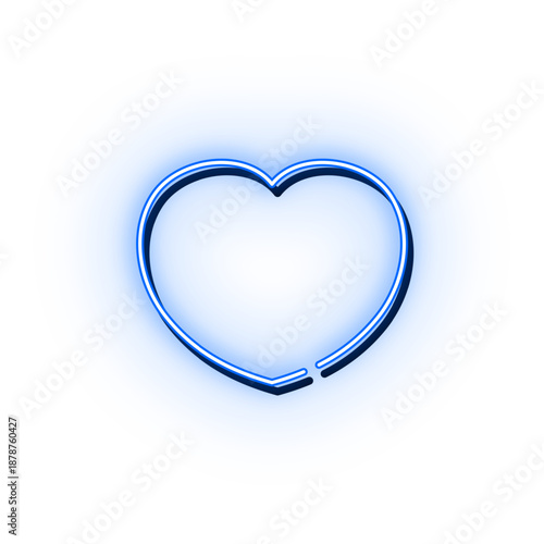 シンプルネオンハートマーク ブルー