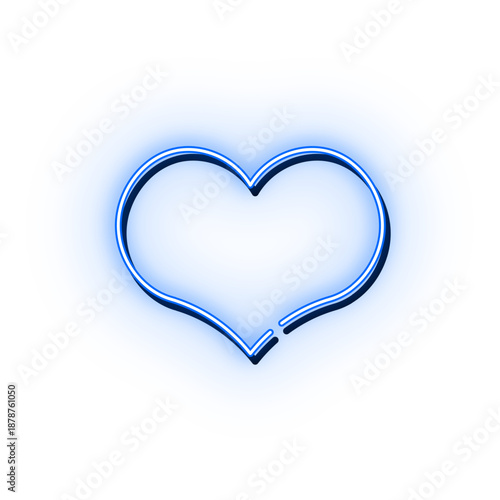 シンプルネオンハートマーク ブルー