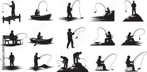 Black and white silhouettes of professional men and women sitting in classic wooden chairs reading books isolated on white background for education and literacy