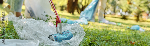 Принти на полотні Community members unite to clean and restore the beauty of a local park