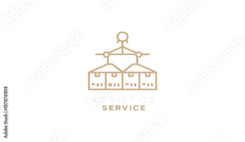 Logistics Service Icon: Shipping Containers and Cargo Boxes