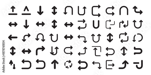 Abstract and stylized arrow icons collection versatile directional symbols for graphic design projects