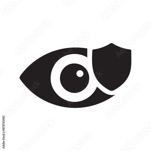 Digital eye with shield icon representing privacy, surveillance, and data protection