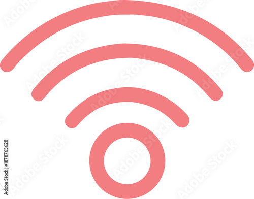 Modern pink Wi-Fi signal icon representing wireless internet connectivity technology.