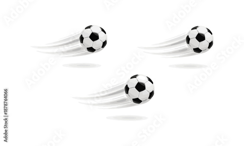 Soccer Ball Motion Speed Effect On White Background Vector illustration, easily editable.