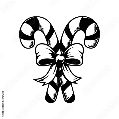 Christmas Candy Canes with Bow