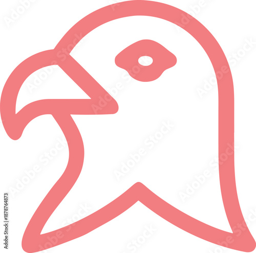 Simple coral eagle head vector icon, ideal for modern branding and identity.
